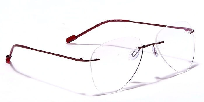 GRAVIATE by Coolwinks E15C5884 Glossy Brown Rimless Pilot Eyeglasses for Men and Women-BROWN-2