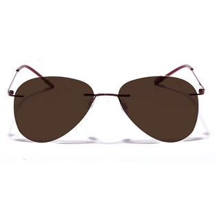 GRAVIATE by Coolwinks E15C7711 Glossy Brown Rimless Pilot Color Blind Glasses