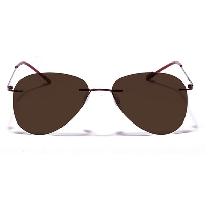GRAVIATE by Coolwinks E15C7711 Glossy Brown Rimless Pilot Color Blind Glasses