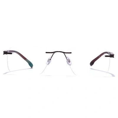 GRAVIATE by Coolwinks E15A7606 Glossy Brown Rimless Rectangle Eyeglasses for Men and Women