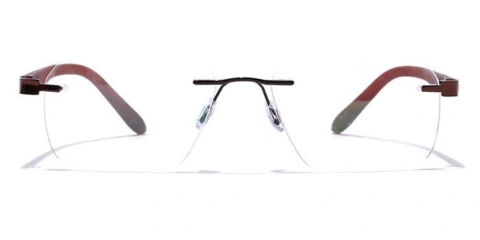 GRAVIATE by Coolwinks E15A7610 Glossy Brown Rimless Rectangle Eyeglasses for Men and Women-