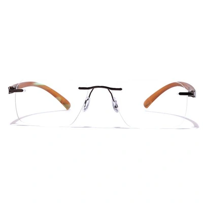 GRAVIATE by Coolwinks E15B7612 Glossy Brown Rimless Rectangle Eyeglasses for Men and Women