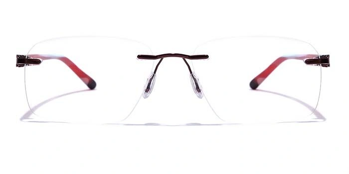 GRAVIATE by Coolwinks E15B7615 Glossy Brown Rimless Rectangle Eyeglasses for Men and Women-