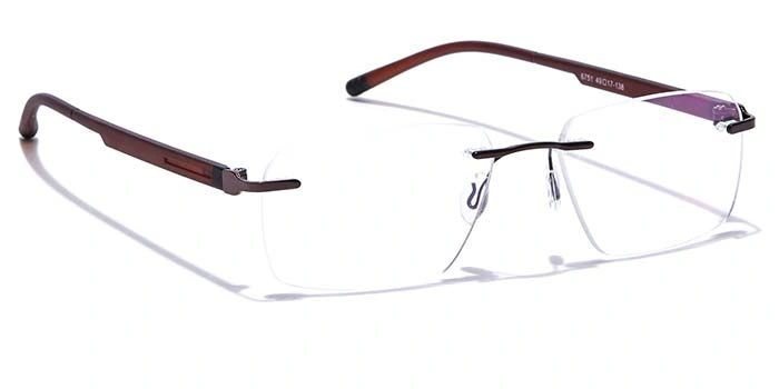 GRAVIATE by Coolwinks E15B7618 Glossy Brown Rimless Rectangle Eyeglasses for Men and Women-BROWN-2