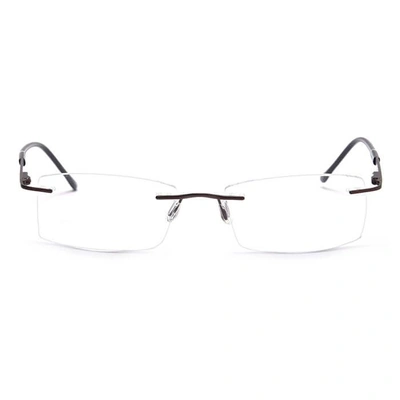 GRAVIATE by Coolwinks E15C4097 Matte Brown Rimless Rectangle Eyeglasses for Men and Women