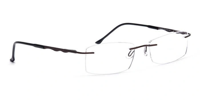 GRAVIATE by Coolwinks E15C4097 Matte Brown Rimless Rectangle Eyeglasses for Men and Women-BROWN-2