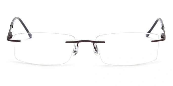 GRAVIATE by Coolwinks E15C4099 Glossy Brown Rimless Rectangle Eyeglasses for Men and Women-