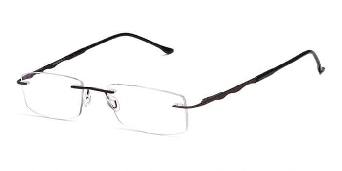 GRAVIATE by Coolwinks E15C4099 Glossy Brown Rimless Rectangle Eyeglasses for Men and Women-BROWN-1