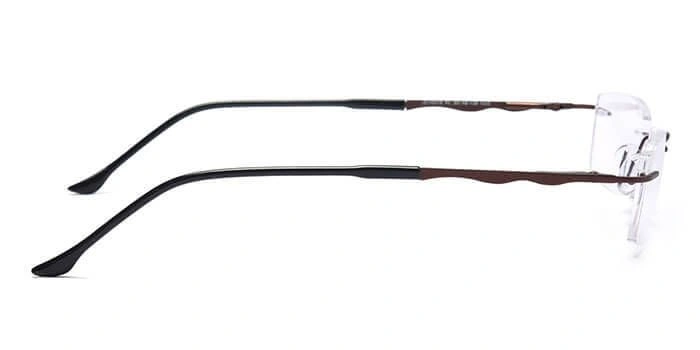 GRAVIATE by Coolwinks E15C4099 Glossy Brown Rimless Rectangle Eyeglasses for Men and Women-BROWN-2