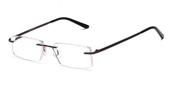 GRAVIATE by Coolwinks E15C4101 Glossy Brown Rimless Rectangle Eyeglasses for Men and Women-BROWN-1