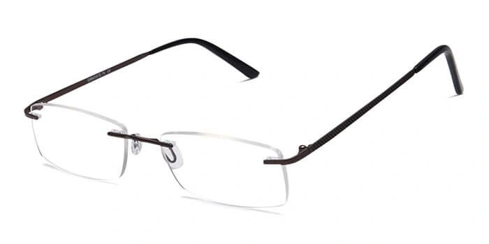 GRAVIATE by Coolwinks E15C4103 Matte Brown Rimless Rectangle Eyeglasses for Men and Women-BROWN-1