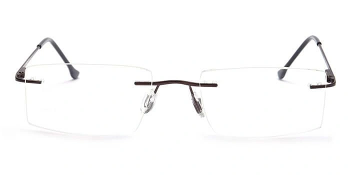 GRAVIATE by Coolwinks E15C4107 Matte Brown Rimless Rectangle Eyeglasses for Men and Women-