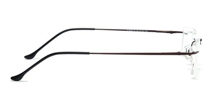 GRAVIATE by Coolwinks E15C4107 Matte Brown Rimless Rectangle Eyeglasses for Men and Women-BROWN-2