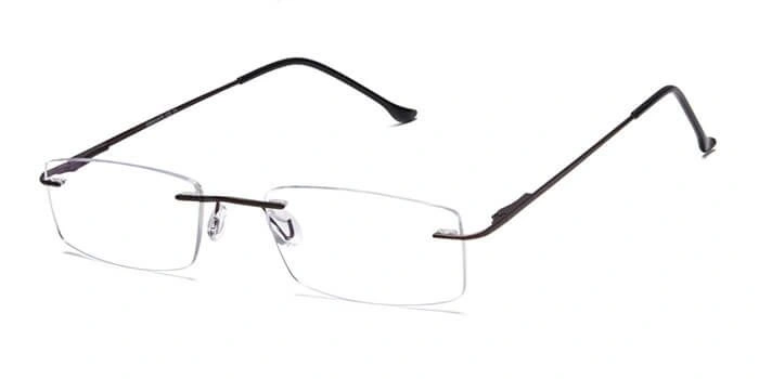 GRAVIATE by Coolwinks E15C4111 Matte Brown Rimless Rectangle Eyeglasses for Men and Women-BROWN-1