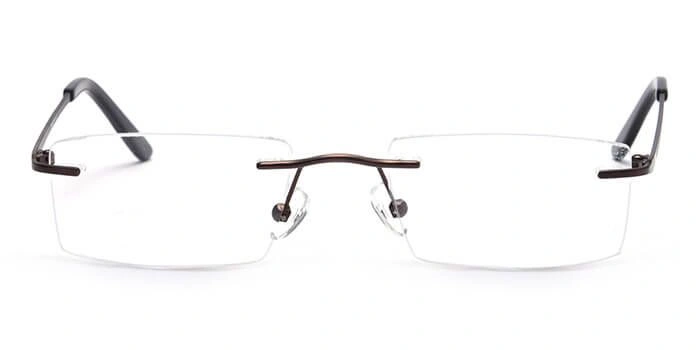 GRAVIATE by Coolwinks E15C4113 Matte Brown Rimless Rectangle Eyeglasses for Men and Women-