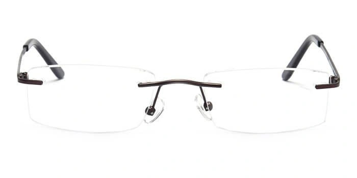 GRAVIATE by Coolwinks E15C4117 Matte Brown Rimless Rectangle Eyeglasses for Men and Women-