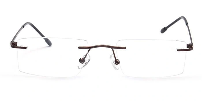 GRAVIATE by Coolwinks E15C4119 Glossy Brown Rimless Rectangle Eyeglasses for Men and Women-