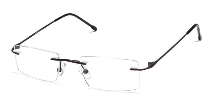 GRAVIATE by Coolwinks E15C4119 Glossy Brown Rimless Rectangle Eyeglasses for Men and Women-BROWN-1