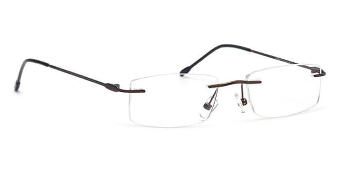 GRAVIATE by Coolwinks E15C4121 Matte Brown Rimless Rectangle Eyeglasses for Men and Women-BROWN-1