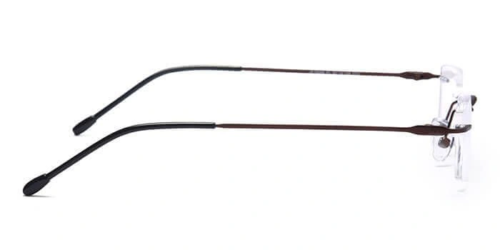 GRAVIATE by Coolwinks E15C4121 Matte Brown Rimless Rectangle Eyeglasses for Men and Women-BROWN-2