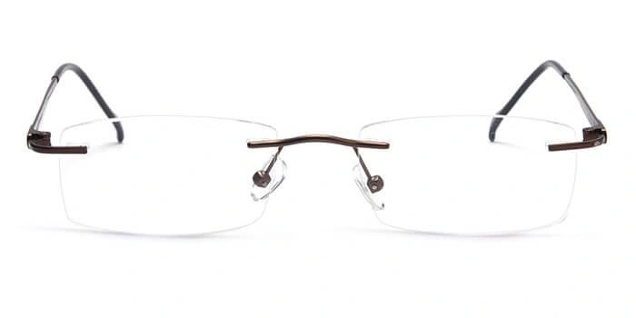 GRAVIATE by Coolwinks E15C4127 Matte Brown Rimless Rectangle Eyeglasses for Men and Women-