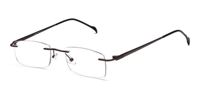 GRAVIATE by Coolwinks E15C4127 Matte Brown Rimless Rectangle Eyeglasses for Men and Women-BROWN-1