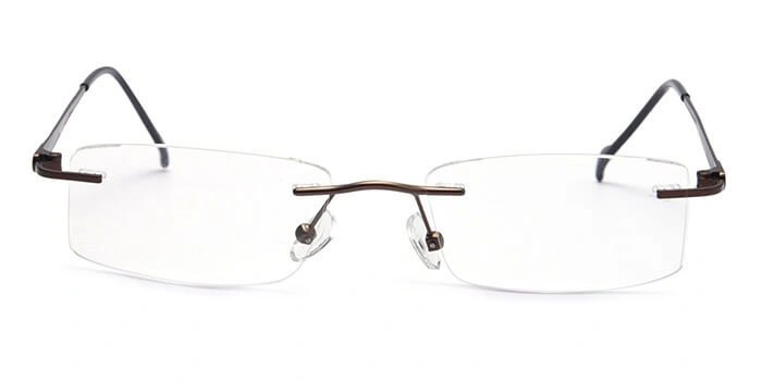 GRAVIATE by Coolwinks E15C4129 Matte Brown Rimless Rectangle Eyeglasses for Men and Women-