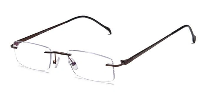 GRAVIATE by Coolwinks E15C4129 Matte Brown Rimless Rectangle Eyeglasses for Men and Women-BROWN-1