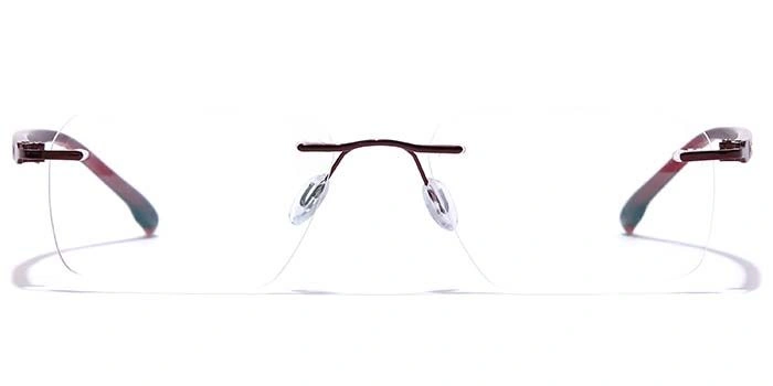 GRAVIATE by Coolwinks E15C7607 Glossy Brown Rimless Rectangle Eyeglasses for Men and Women-