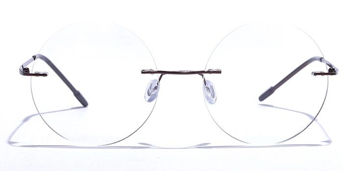 GRAVIATE by Coolwinks E15A6154 Glossy Brown Rimless Round Eyeglasses for Men and Women-