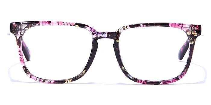 GRAVIATE by Coolwinks E28A7246 Glossy Floral Full Frame Retro Square Eyeglasses for Women-