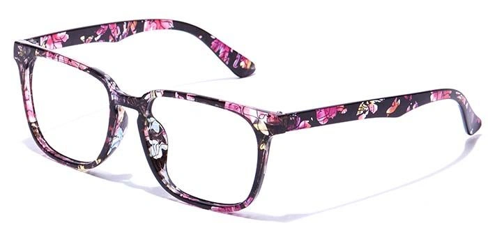 GRAVIATE by Coolwinks E28A7246 Glossy Floral Full Frame Retro Square Eyeglasses for Women-FLORAL-1