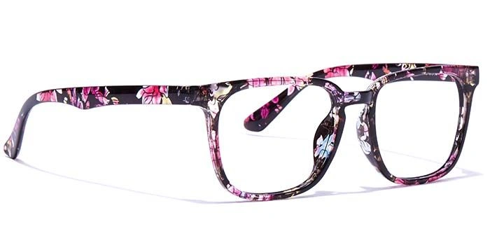 GRAVIATE by Coolwinks E28A7246 Glossy Floral Full Frame Retro Square Eyeglasses for Women-FLORAL-2