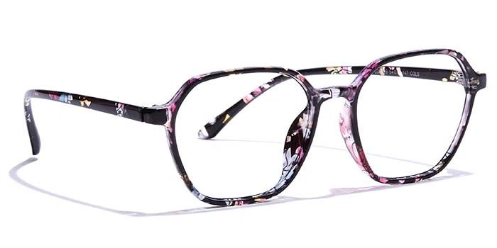 GRAVIATE by Coolwinks E28A7320 Glossy Floral Full Frame Retro Square Eyeglasses for Women-FLORAL-2