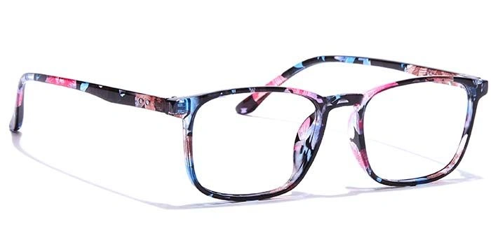 GRAVIATE by Coolwinks E28A7352 Glossy Floral Full Frame Retro Square Eyeglasses for Women-FLORAL-2