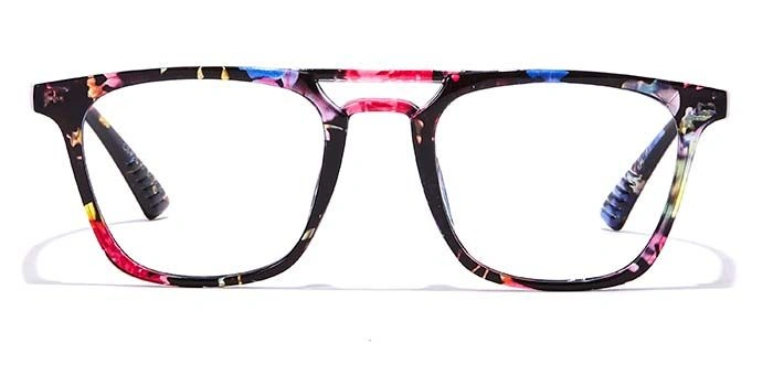 GRAVIATE by Coolwinks E28B6987 Glossy Floral Full Frame Retro Square Eyeglasses for Women-