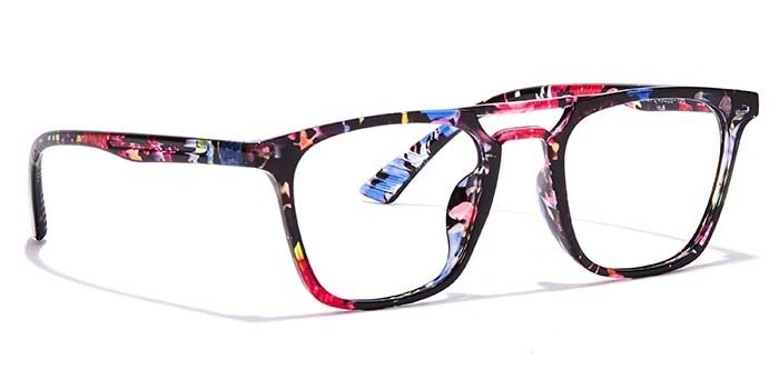 GRAVIATE by Coolwinks E28B6987 Glossy Floral Full Frame Retro Square Eyeglasses for Women-FLORAL-2