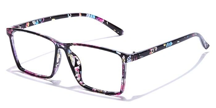 GRAVIATE by Coolwinks E28C7299 Glossy Floral Full Frame Retro Square Eyeglasses for Women-FLORAL-1