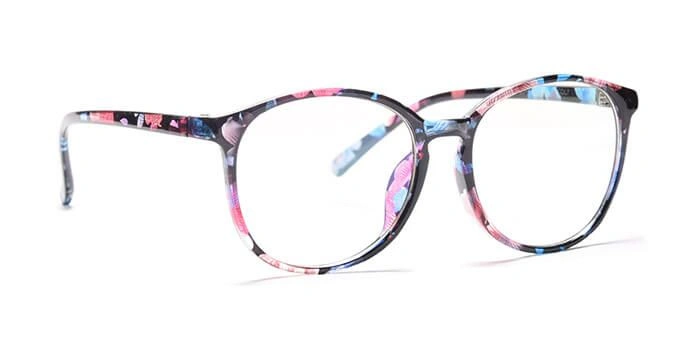 GRAVIATE by Coolwinks E28C3829 Glossy Floral Full Frame Round Computer Glasses for Women-FLORAL-1