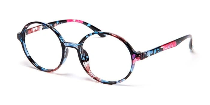 GRAVIATE by Coolwinks E28C3832 Glossy Floral Full Frame Round Computer Glasses for Women-FLORAL-1