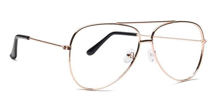 GRAVIATE by Coolwinks E25A6552 Glossy Gold Full Frame Pilot Computer Eyeglasses for Men and Women-GOLD-2