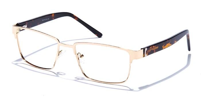 GRAVIATE by Coolwinks E25A6799 Glossy Gold Full Frame Rectangle Eyeglasses for Men and Women-GOLD-1