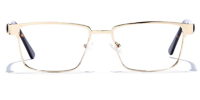 GRAVIATE by Coolwinks E25A6800 Glossy Gold Full Frame Rectangle Eyeglasses for Men and Women-