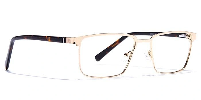 GRAVIATE by Coolwinks E25A6802 Glossy Gold Full Frame Rectangle Eyeglasses for Men and Women-GOLD-2