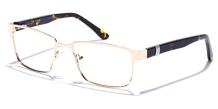 GRAVIATE by Coolwinks E25A6803 Glossy Gold Full Frame Rectangle Eyeglasses for Men and Women-GOLD-1