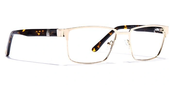 GRAVIATE by Coolwinks E25A6803 Glossy Gold Full Frame Rectangle Eyeglasses for Men and Women-GOLD-2