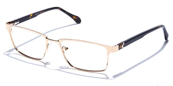 GRAVIATE by Coolwinks E25A6815 Glossy Gold Full Frame Rectangle Eyeglasses for Men and Women-GOLD-1