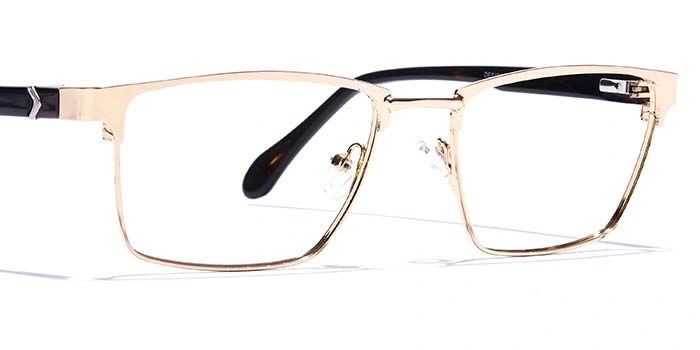 GRAVIATE by Coolwinks E25A6815 Glossy Gold Full Frame Rectangle Eyeglasses for Men and Women-GOLD-2