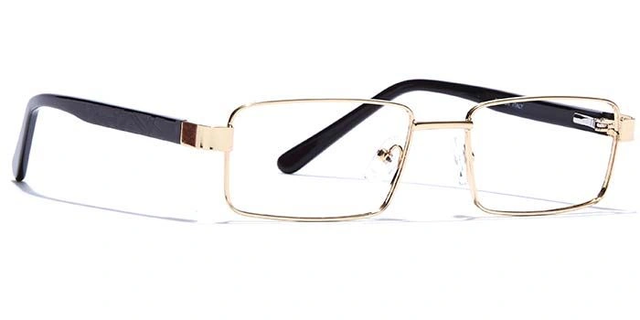 GRAVIATE by Coolwinks E25A6823 Glossy Gold Full Frame Rectangle Eyeglasses for Men and Women-GOLD-2