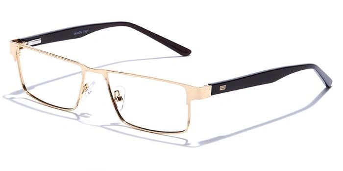 GRAVIATE by Coolwinks E25A6873 Glossy Gold Full Frame Rectangle Eyeglasses for Men and Women-GOLD-1